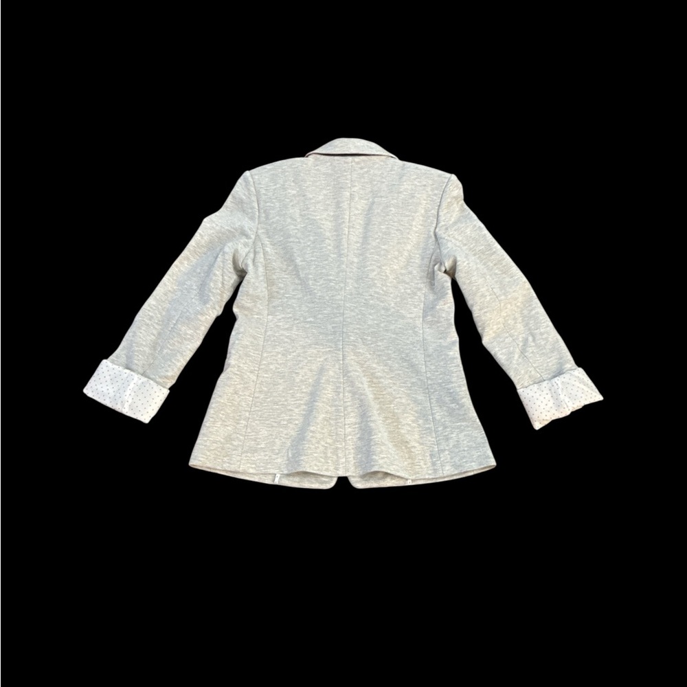 Express Medium gray knit blazer soft stretch fitted career casual jacket Chic - Picture 5 of 5